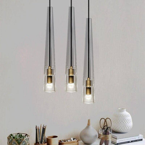 Suspension design LED allongée en verre Shadow