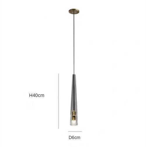 Suspension design LED allongée en verre Shadow