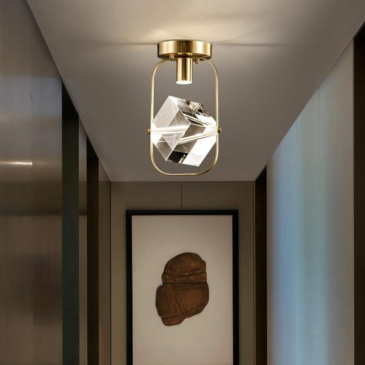 Plafonnier moderne LED avec cristal carré Sollya - vue 6 sur 8