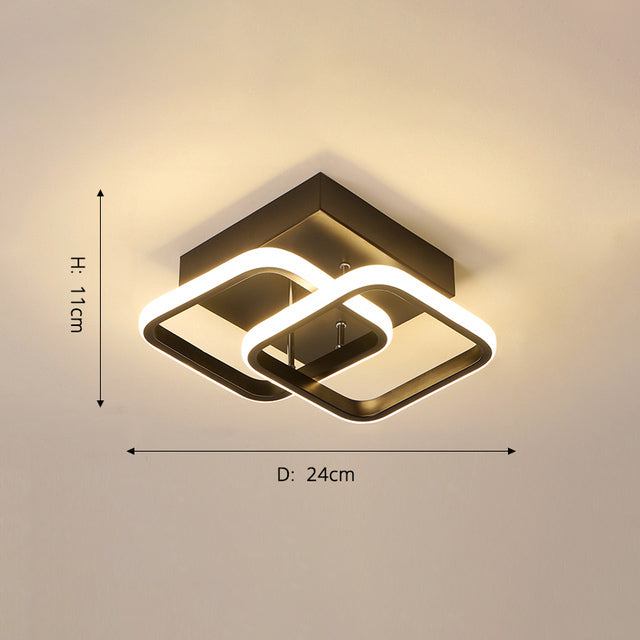 Plafonnier moderne LED avec carrés arrondis croisés Doha - vue 4 sur 5