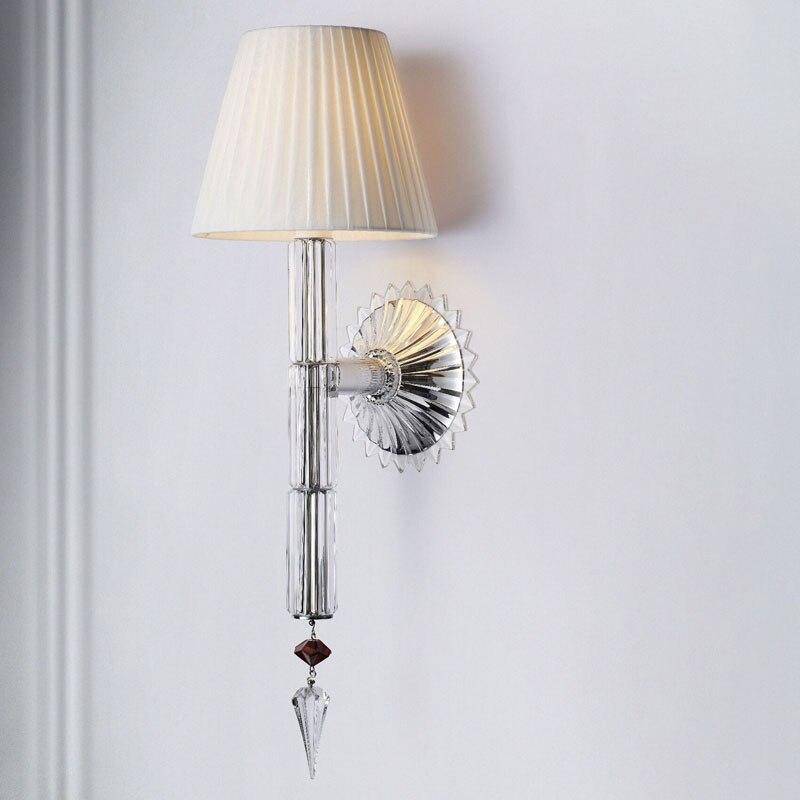 Applique murale design à LED avec abat-jour rétro et verre cristal Luxury