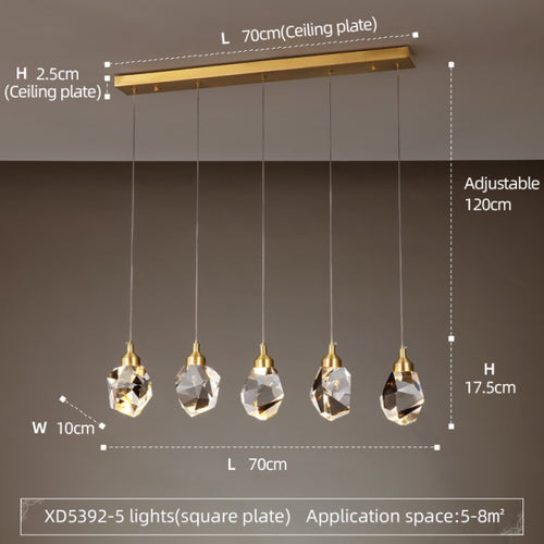 Lustre moderne LED avec larme en cristal Tyana