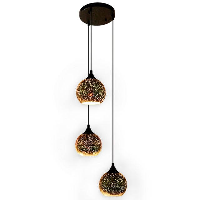 Suspension moderne en verre multicolore 3D Kaili