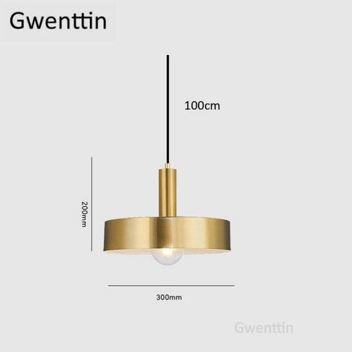 Suspension design à LED dorée style Loft - vue 8 sur 9