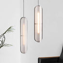 Suspension design à LED en verre aux formes arrondies style rétro