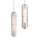 Suspension design à LED en verre aux formes arrondies style rétro