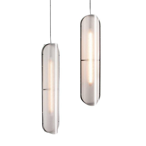 Suspension design à LED en verre aux formes arrondies style rétro