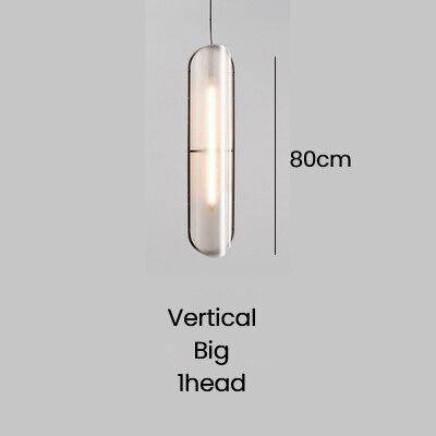 Suspension design à LED en verre aux formes arrondies style rétro - vue 6 sur 7