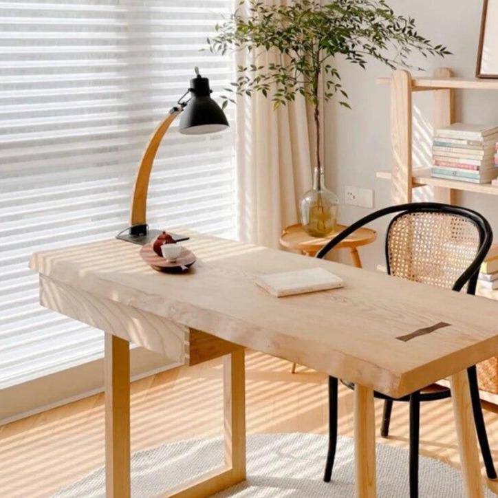 Lampe à poser design LED en bois avec abat-jour en métal Loft - vue 2 sur 6