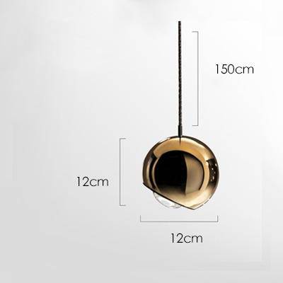 Suspension design à LED boule en métal Lasha - vue 5 sur 9