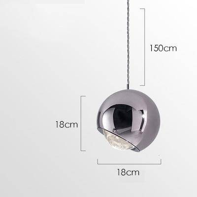 Suspension design à LED boule en métal Lasha - vue 6 sur 9