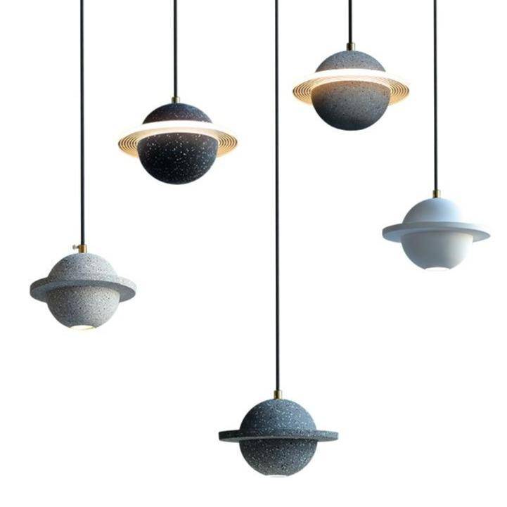 Suspension design à LED en ciment coloré style Creative - vue 16 sur 20