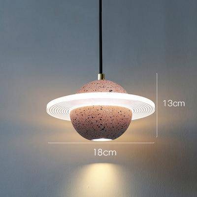 Suspension design à LED en ciment coloré style Creative - vue 9 sur 20