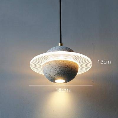 Suspension design à LED en ciment coloré style Creative - vue 8 sur 20