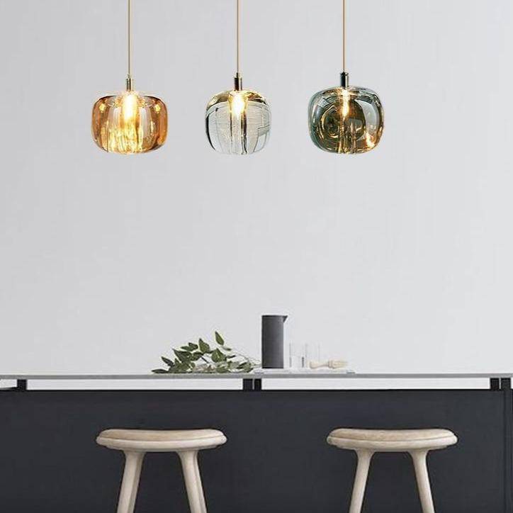 Suspension design à LED avec abat-jour en verre Creative - vue 5 sur 17