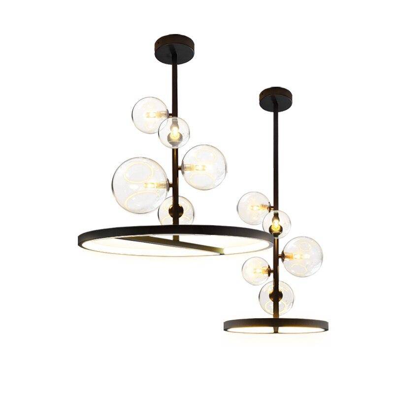 Suspension design à LED avec cercle en métal et boules en verre Light Up - vue 8 sur 8