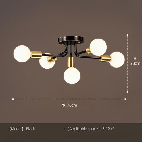 Plafonnier moderne avec 5 bras emmêlés en métal Naiara - vue 8 sur 7