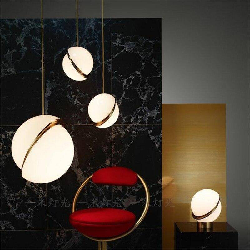 Suspension design à LED demi-sphère en métal blanc style Phube - vue 2 sur 4