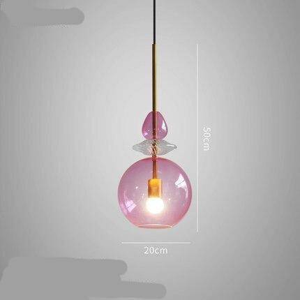 Suspension design à LED avec abat-jour en verre coloré style brossé Coffee - vue 7 sur 11