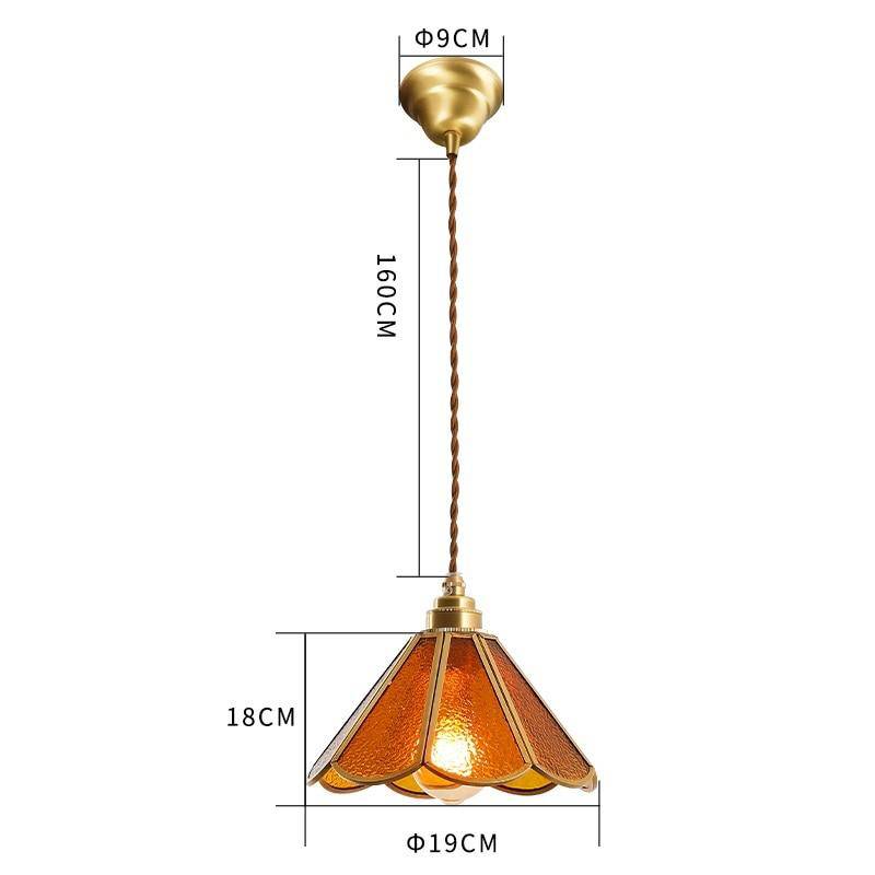 Suspension rétro à LED en verre et métal doré Glass - vue 9 sur 15