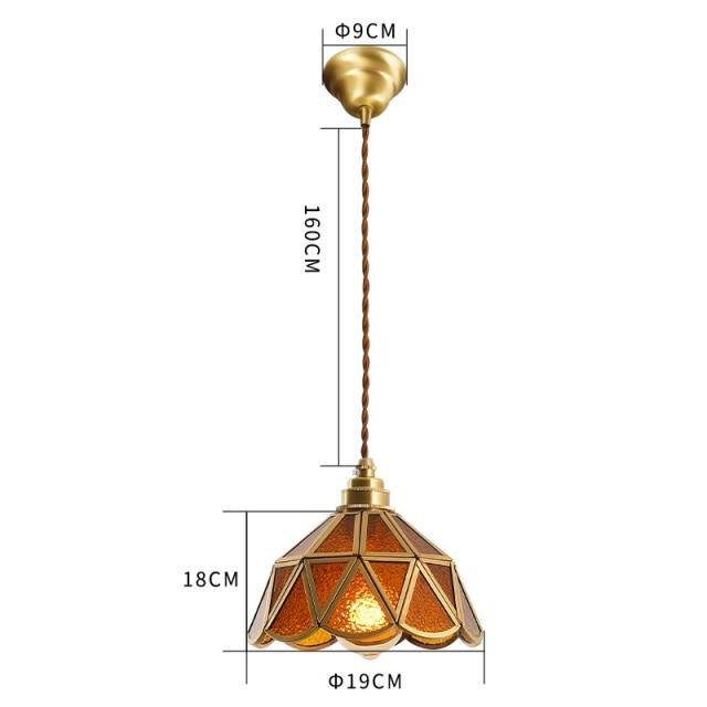 Suspension rétro à LED en verre et métal doré Glass - vue 7 sur 15