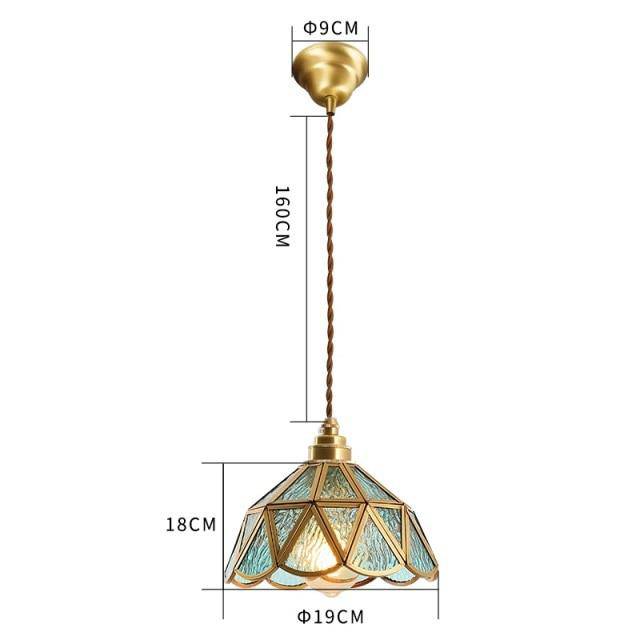Suspension rétro à LED en verre et métal doré Glass - vue 12 sur 15