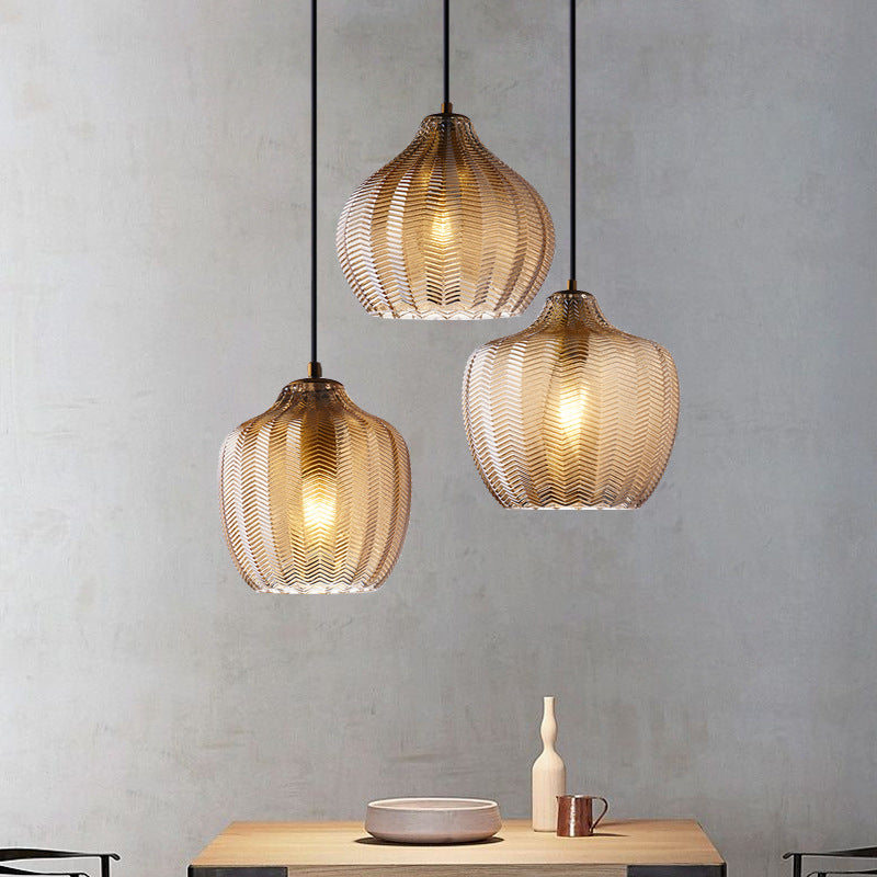 Suspension moderne en verre fumé (plusieurs formes) Guezra