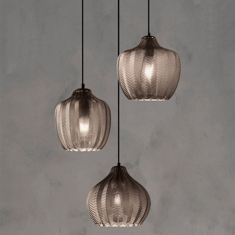 Suspension moderne en verre fumé (plusieurs formes) Guezra