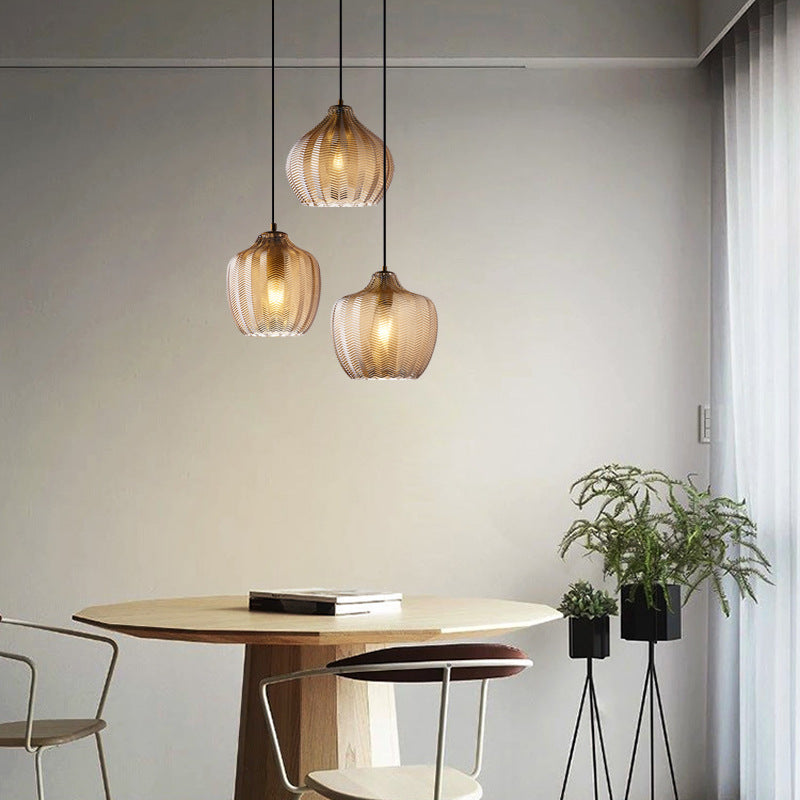 Suspension moderne en verre fumé (plusieurs formes) Guezra