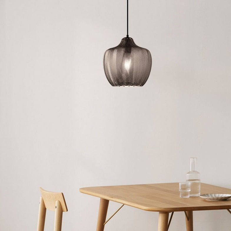 Suspension moderne en verre fumé (plusieurs formes) Guezra