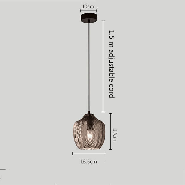 Suspension moderne en verre fumé (plusieurs formes) Guezra