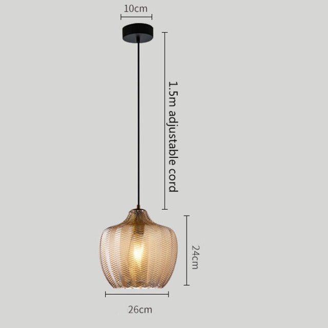 Suspension moderne en verre fumé (plusieurs formes) Guezra