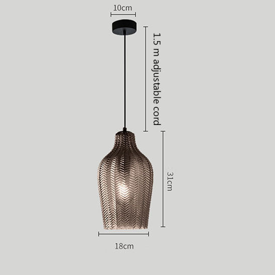 Suspension moderne en verre fumé (plusieurs formes) Guezra