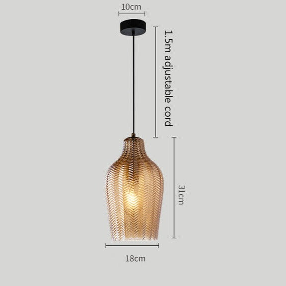 Suspension moderne en verre fumé (plusieurs formes) Guezra
