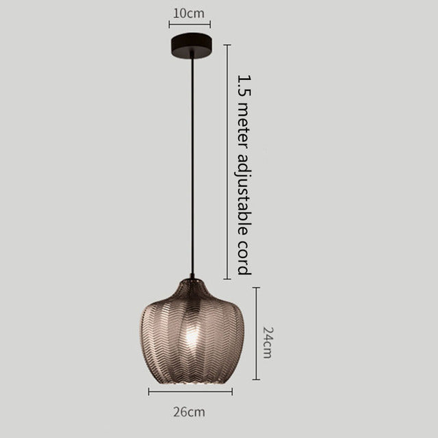 Suspension moderne en verre fumé (plusieurs formes) Guezra