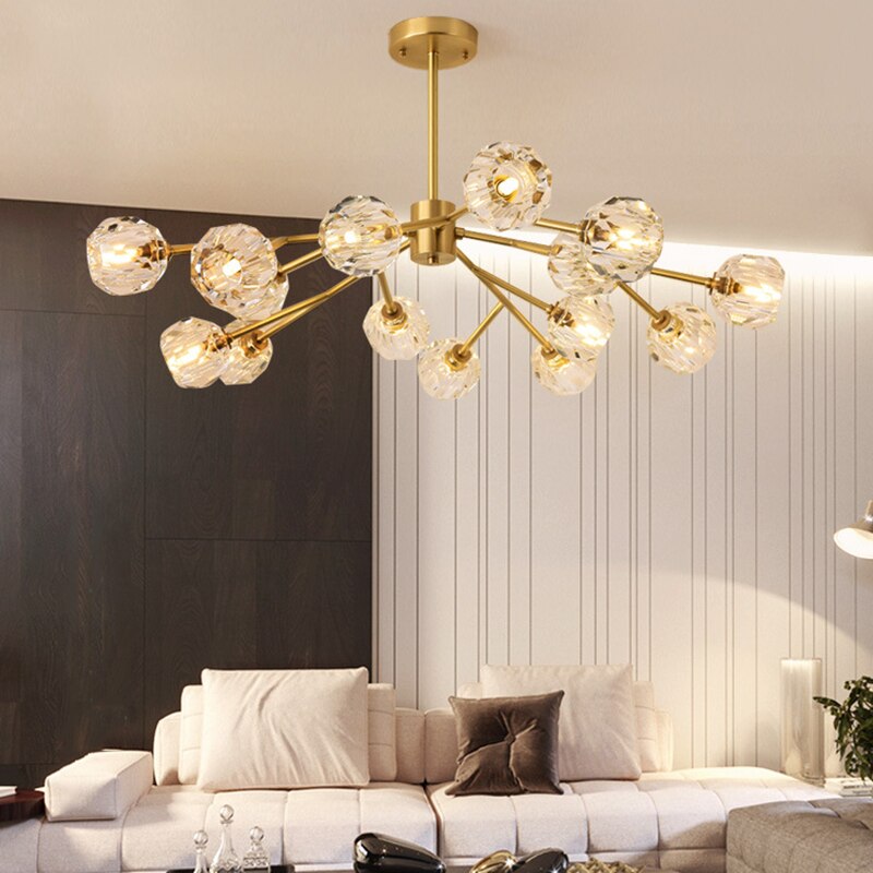 Lustre moderne LED avec lampes style diamant Blair - vue 4 sur 9