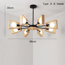 Lustre scandinave LED avec lampes en bois Rauwl