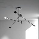 Lustre design luxury orbite en métal argenté Kaksa