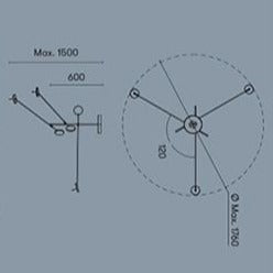 Lustre design luxury orbite en métal argenté Kaksa - vue 6 sur 5