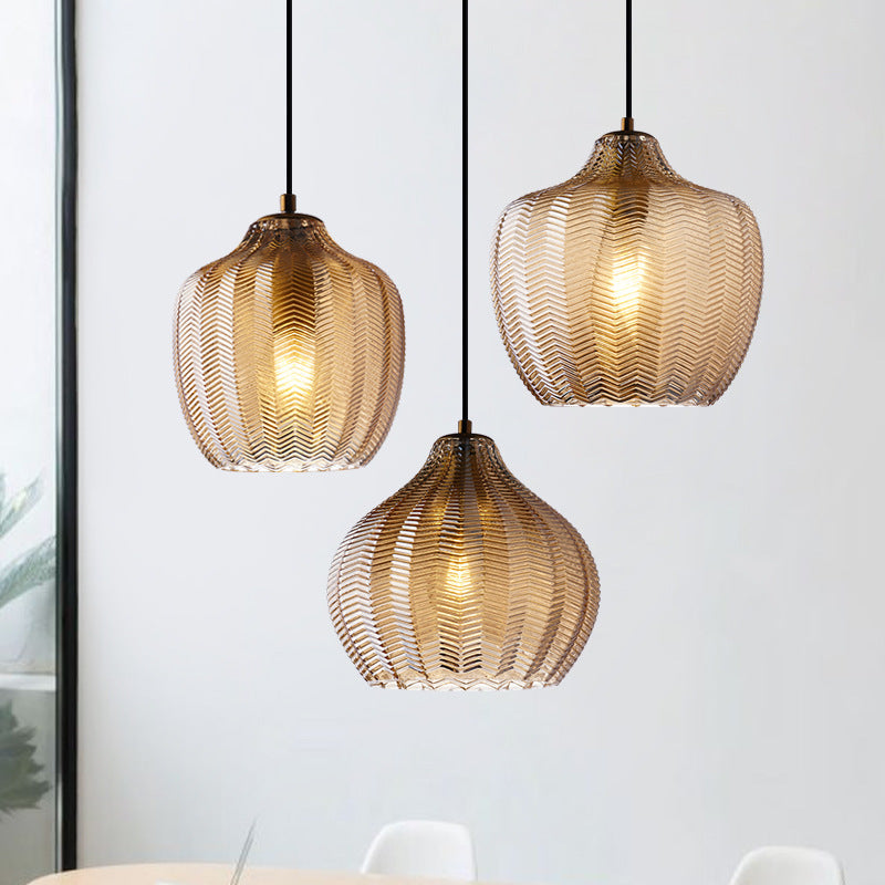 Suspension moderne en verre fumé (plusieurs formes) Guezra
