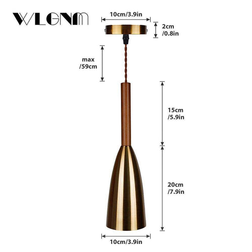 Suspension design à LED avec abat-jour en métal Industriel
