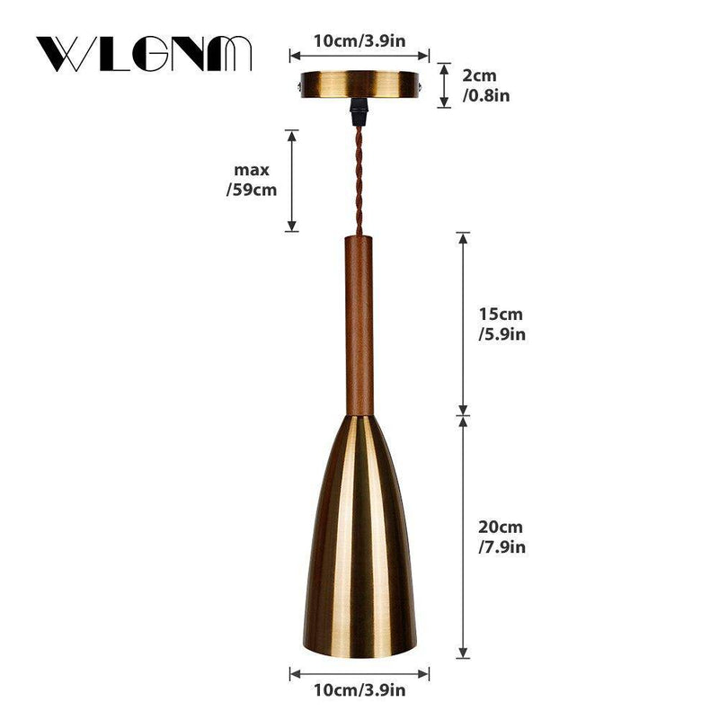 Suspension design à LED avec abat-jour en métal Industriel