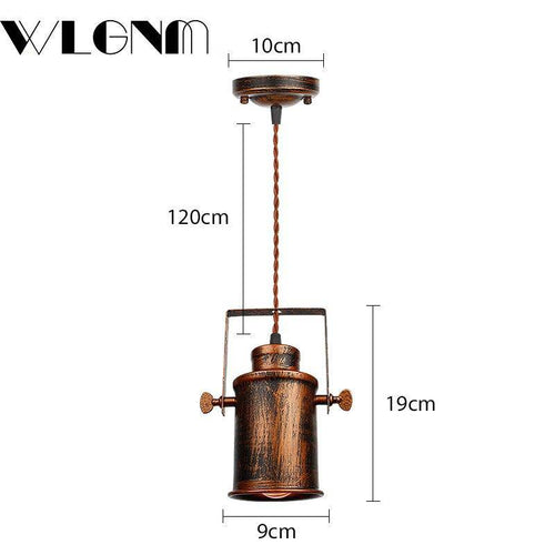 Suspension design à LED avec abat-jour en métal rouillé