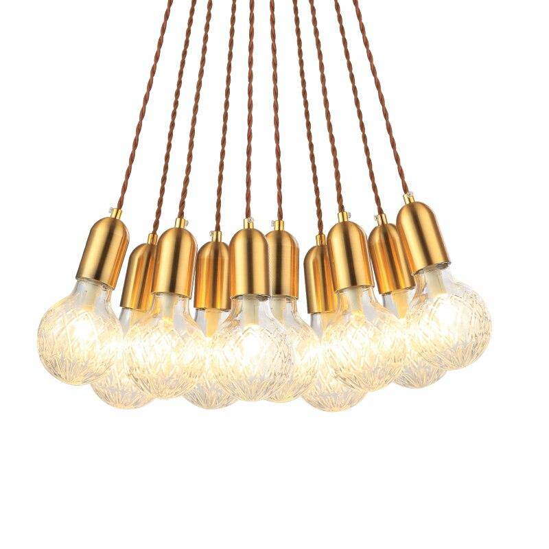Suspension design à LED en métal doré et ampoule rétro Cristal - vue 5 sur 5