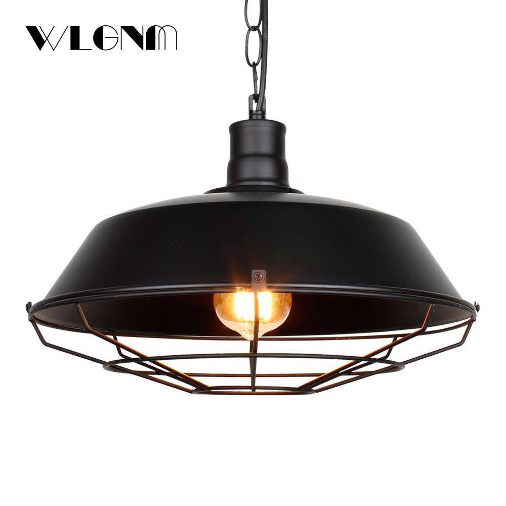 Suspension industrielle à LED avec cage en métal rétro Loft - vue 5 sur 6