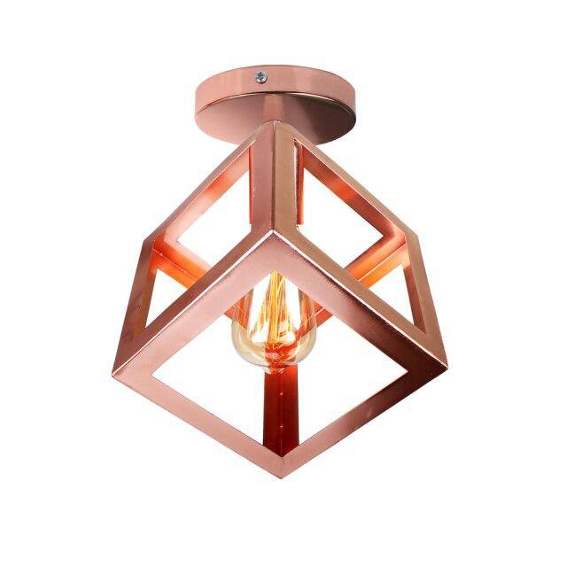 Plafonnier design à LED avec cage en métal coloré Loft - vue 8 sur 11