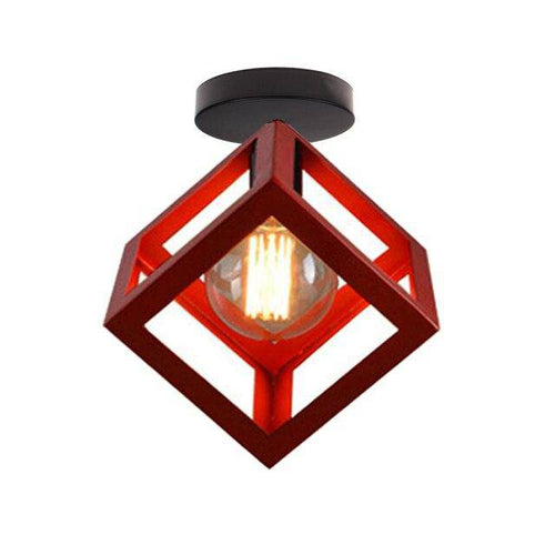 Plafonnier design à LED avec cage en métal coloré Loft