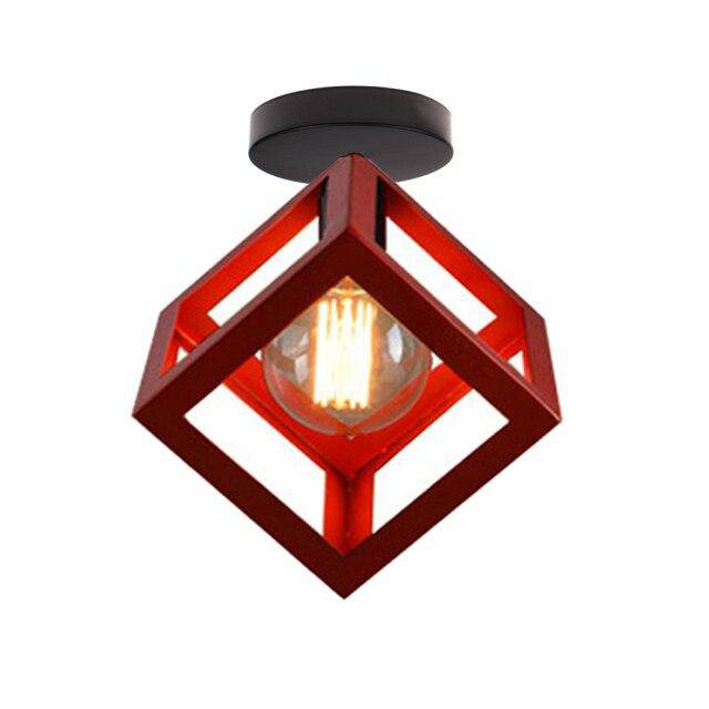 Plafonnier design à LED avec cage en métal coloré Loft - vue 9 sur 11