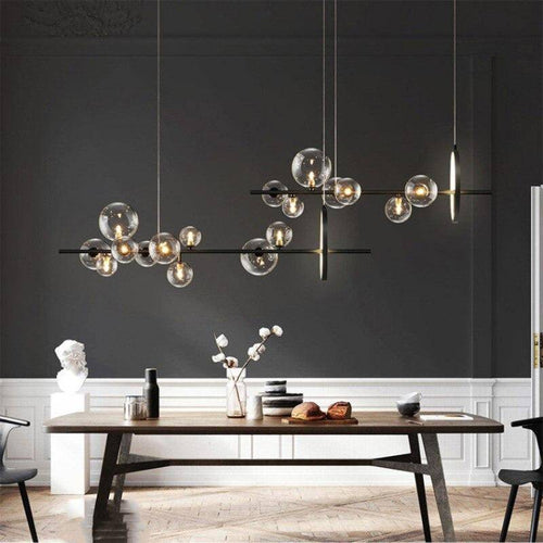 Suspension design à LED avec plusieurs sphères en verre Loft