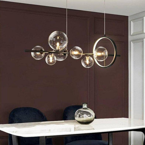 Suspension design à LED avec plusieurs sphères en verre Loft